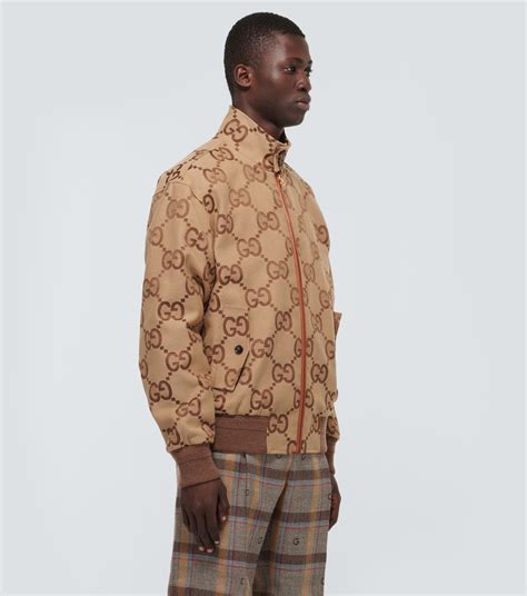 Jumbo GG canvas jacket in brown 